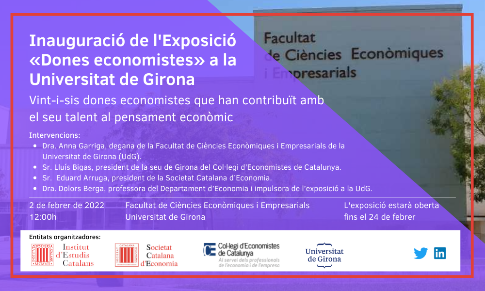 Acte d’inauguració de l’exposició “Dones Economistes” a la Universitat de Girona