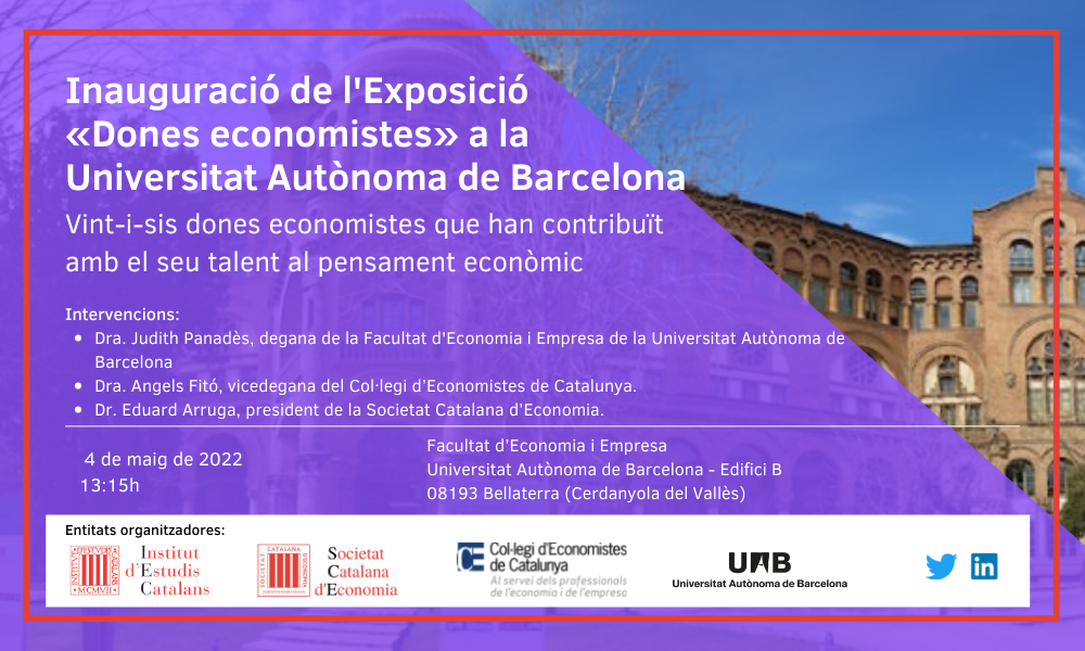 Acte d’inauguració de l’exposició “Dones Economistes” a la Universitat Autònoma de Barcelona