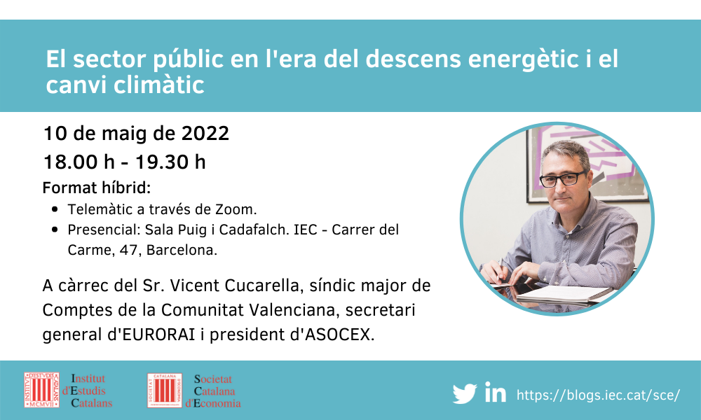 Propera conferència “El sector públic en l’era del descens energètic i el canvi climàtic”