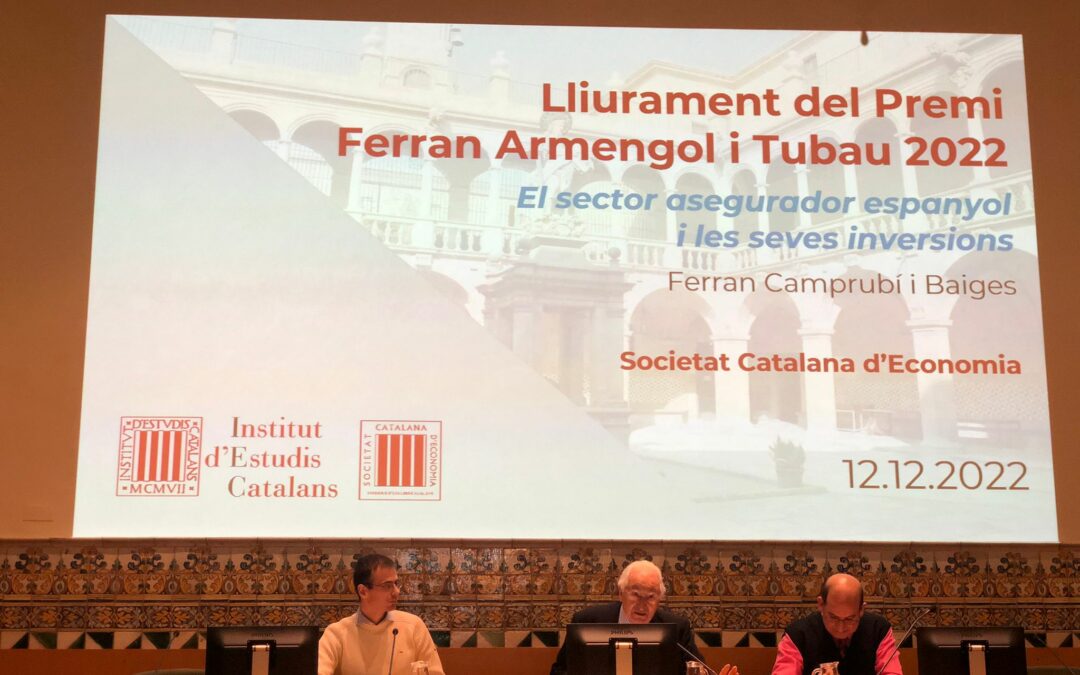 Reviu la conferència “El sector assegurador espanyol i les seves inversions”, premi Ferran Armengol i Tubau 2022
